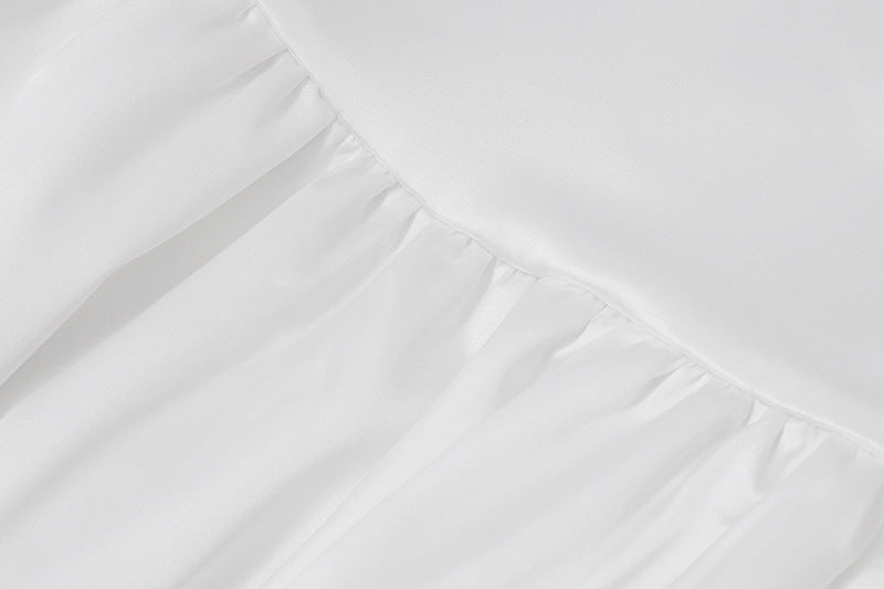 Women summer sexy Off Shoulder strapless Slim Waist solid color a-line dress 14