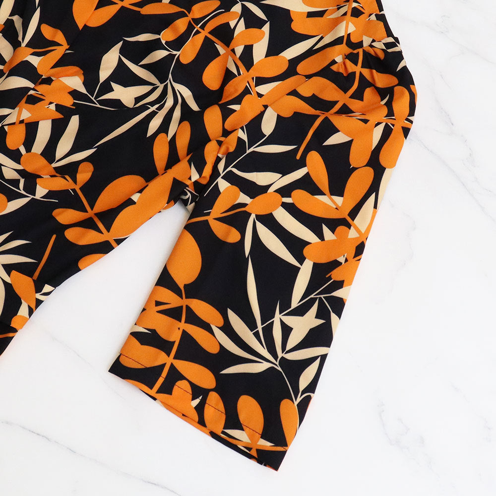 Women V Neck Puff Sleeve Chic Tie Casual Jumpsuit 8