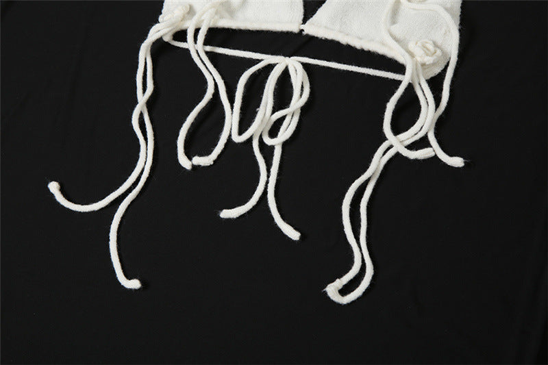 Women summer Chic sexy knitting sleeveless Halter Neck Crop Top and Bodycon Skirt two-piece set 12