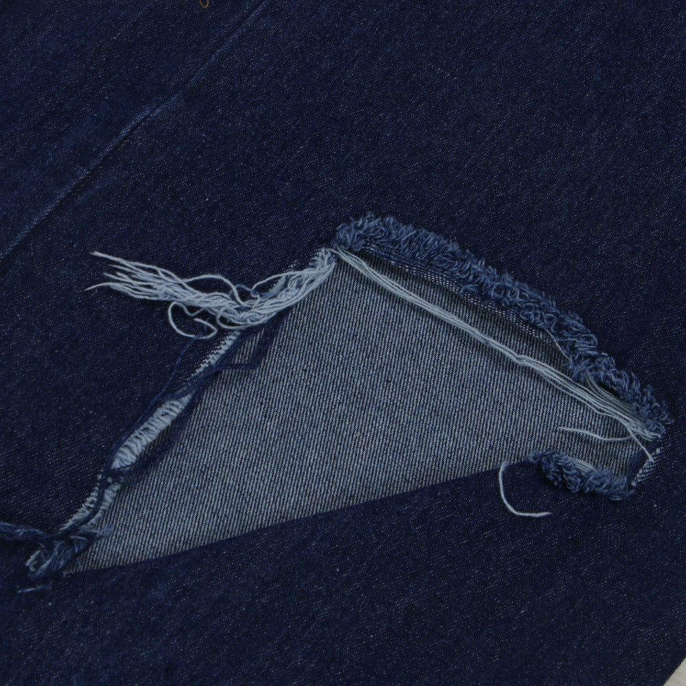 Sexy Women's Irregular Ripped Loose Denim Pants 20