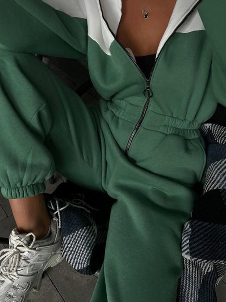 Women Sports Casual Contrast Jumpsuits 15