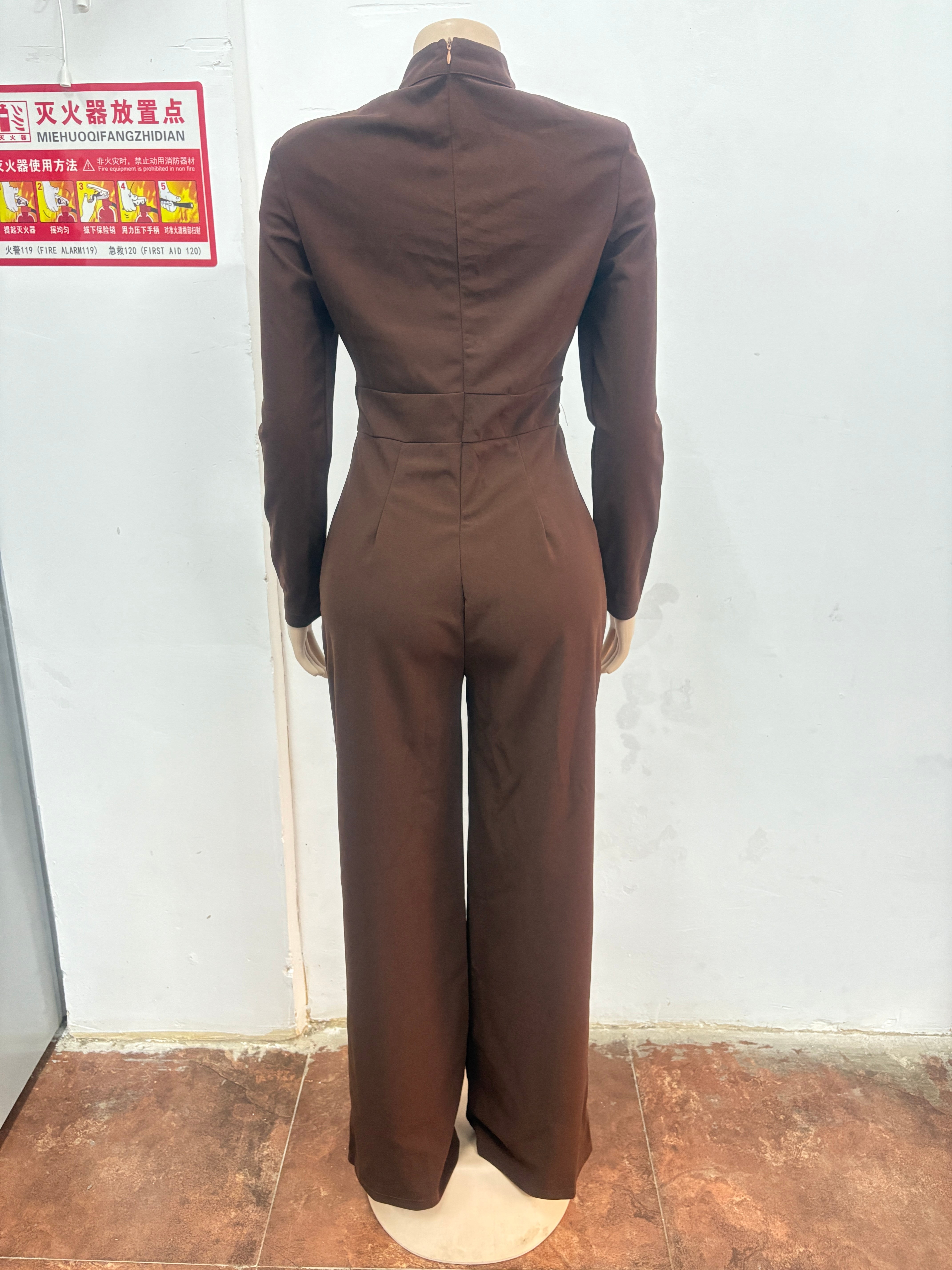 Elegant Cutout Neck Long Sleeve Wide-Leg Jumpsuit 15