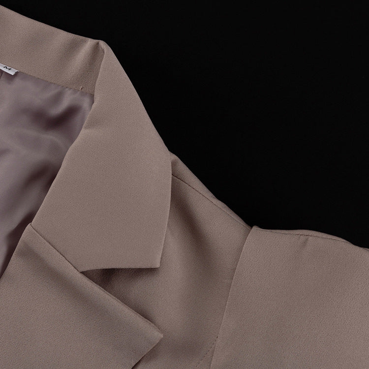 Women's Autumn And Winter Long Sleeve Turndown Collar Fishbone Top Bodycon Skirt Two-Piece Career Suit 9