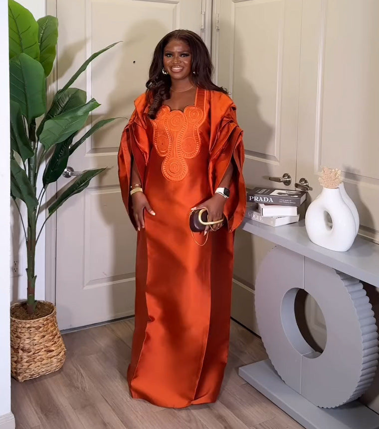 Plus-Size African Women Embroidered Dress 7