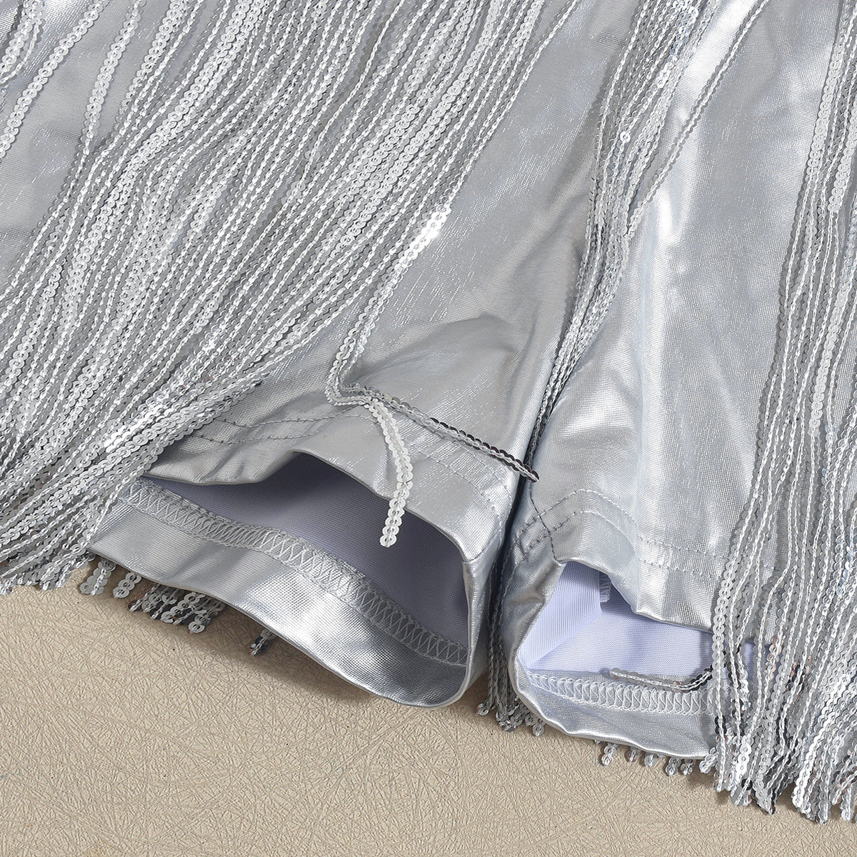 Women Spring/Summer Pu-Leather Tassel Shorts 5