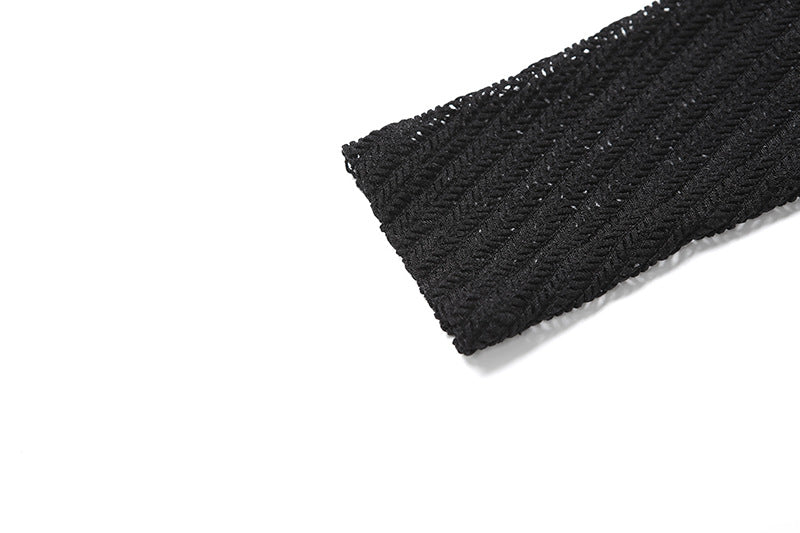 Summer Women's Fashion Trend Long-Sleeved Crop Top Lace Bra Sexy Slim Pants Set 15