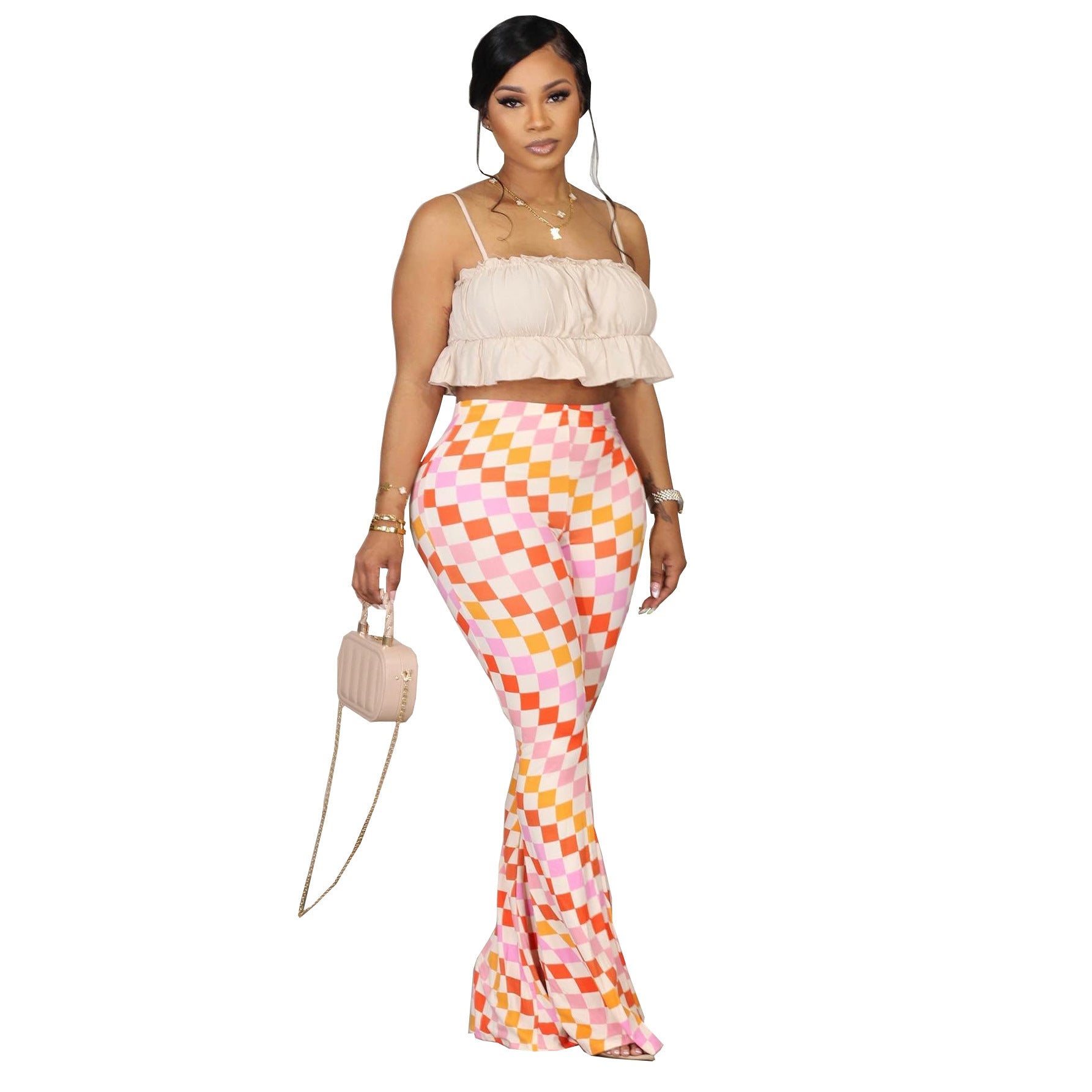 Summer Women's Bodycon Floral Sexy Bell Bottom Pants 9