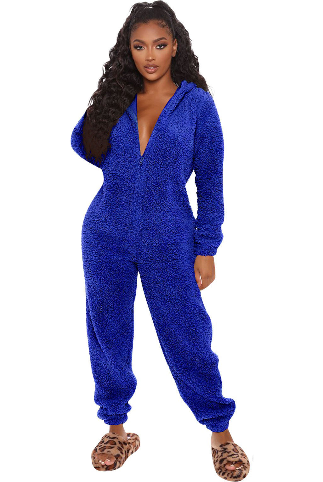 Women Long Sleeve Hooded Casual Jumpsuit 8