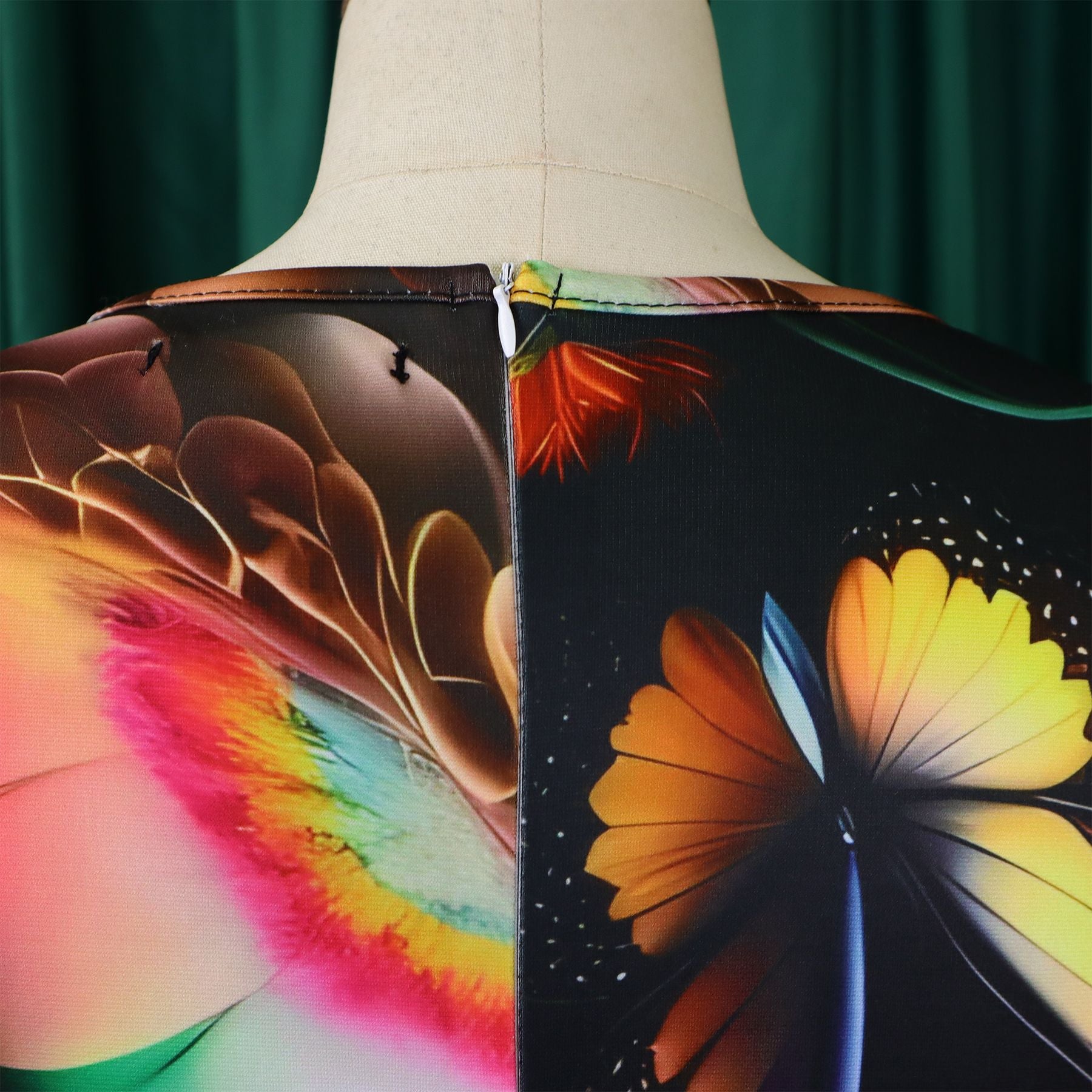 Summer Fashion Chic Women's Belt Print African Plus Size Midi Dress 46