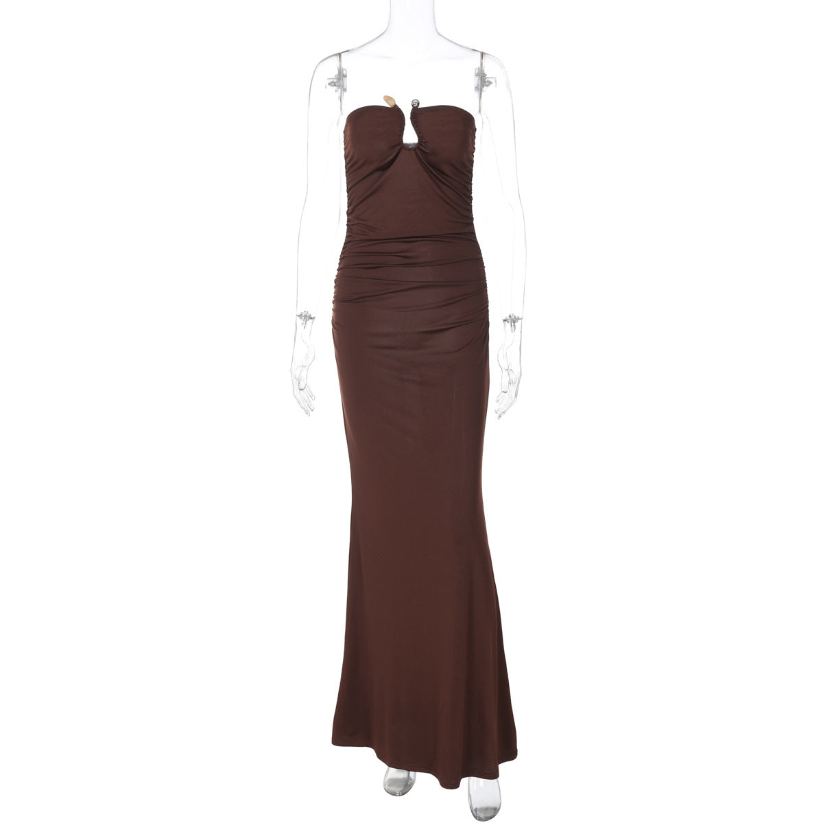 Sexy U-Neck Strapless Bodycon Dress for Women 7