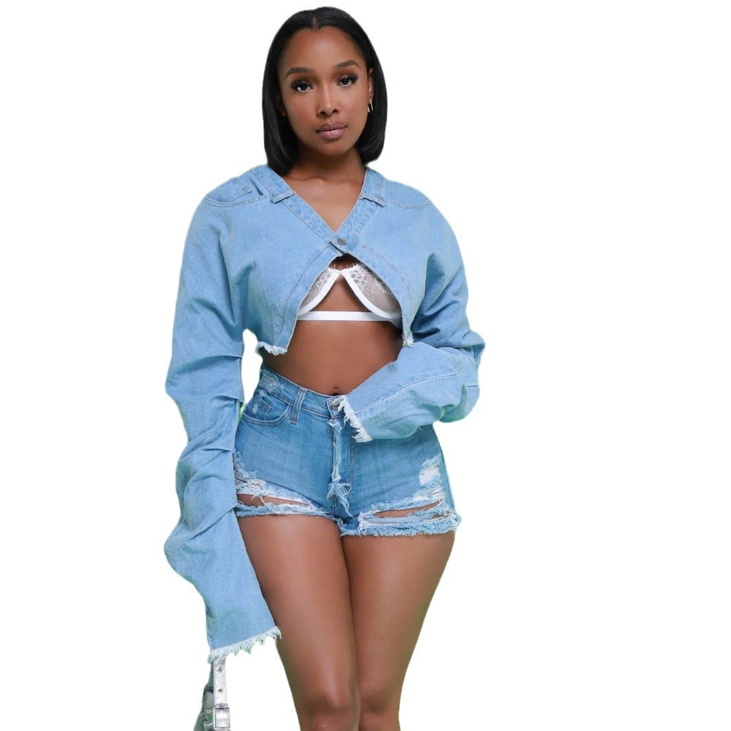 Women Casual Loose Denim Jacket 6