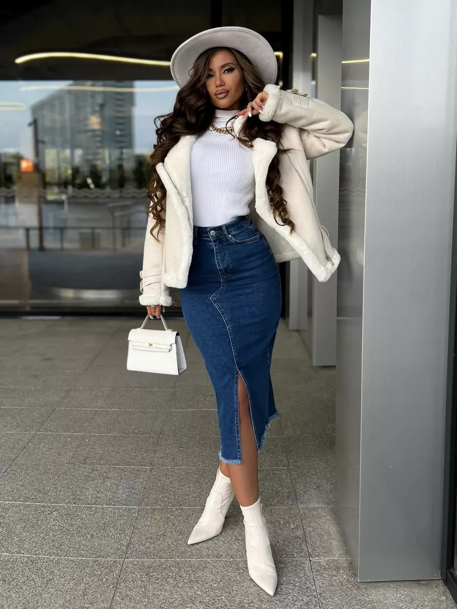 High Waist Slim Bodycon Pencil Denim 16