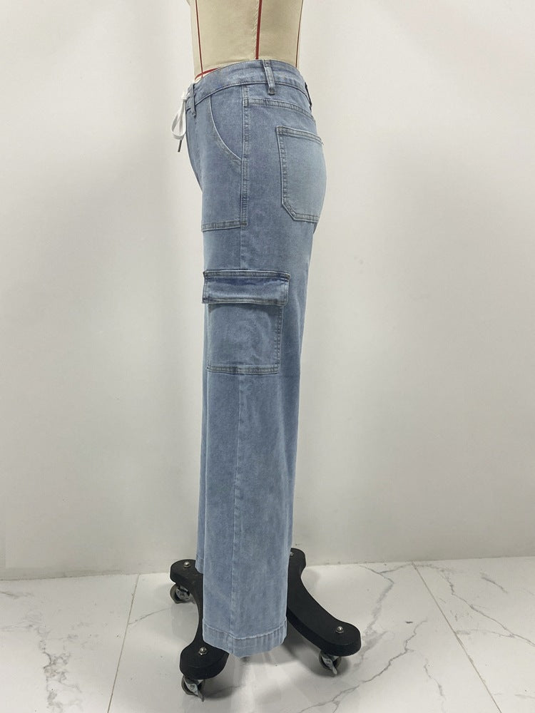 Women Fall Casual Cargo Denim Pant 6