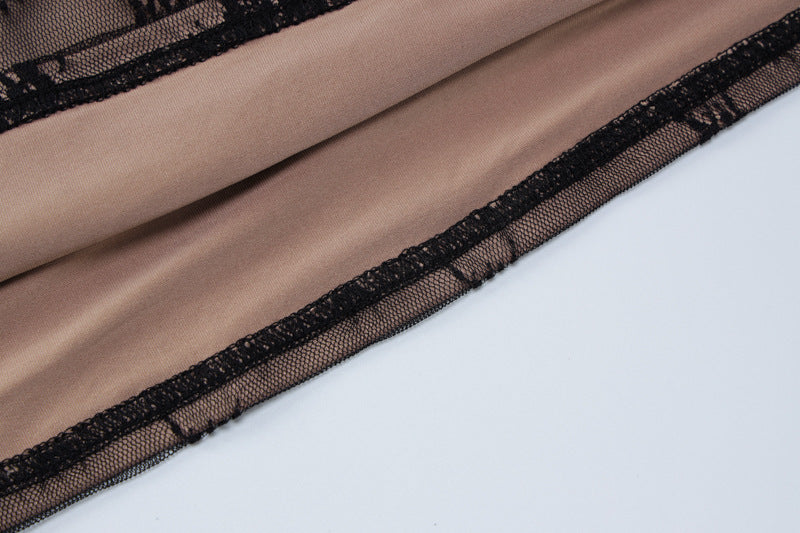 Women sexy lace Patchwork Top and Skirt two-piece set 15