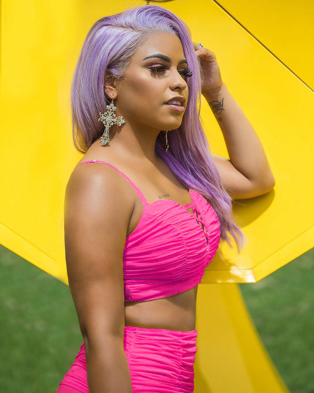 Women Strapless Pleated Crop Top and Bodycon Skirt Two-Piece Set 5