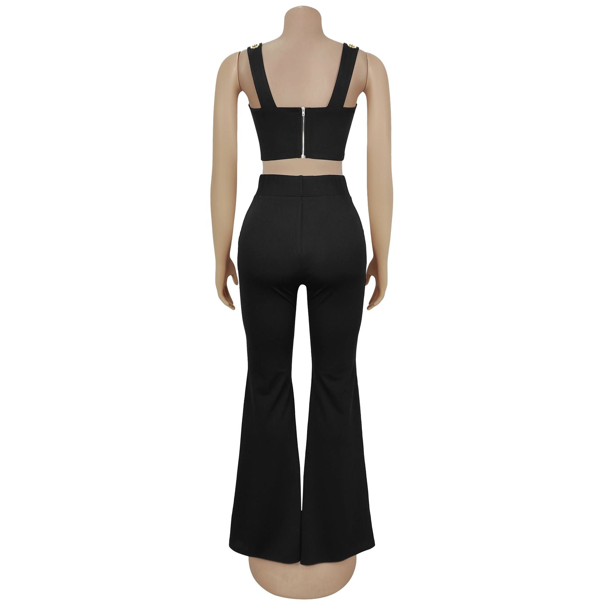 Women Sexy Top and Wide-Leg Pants Two-Piece Set 11