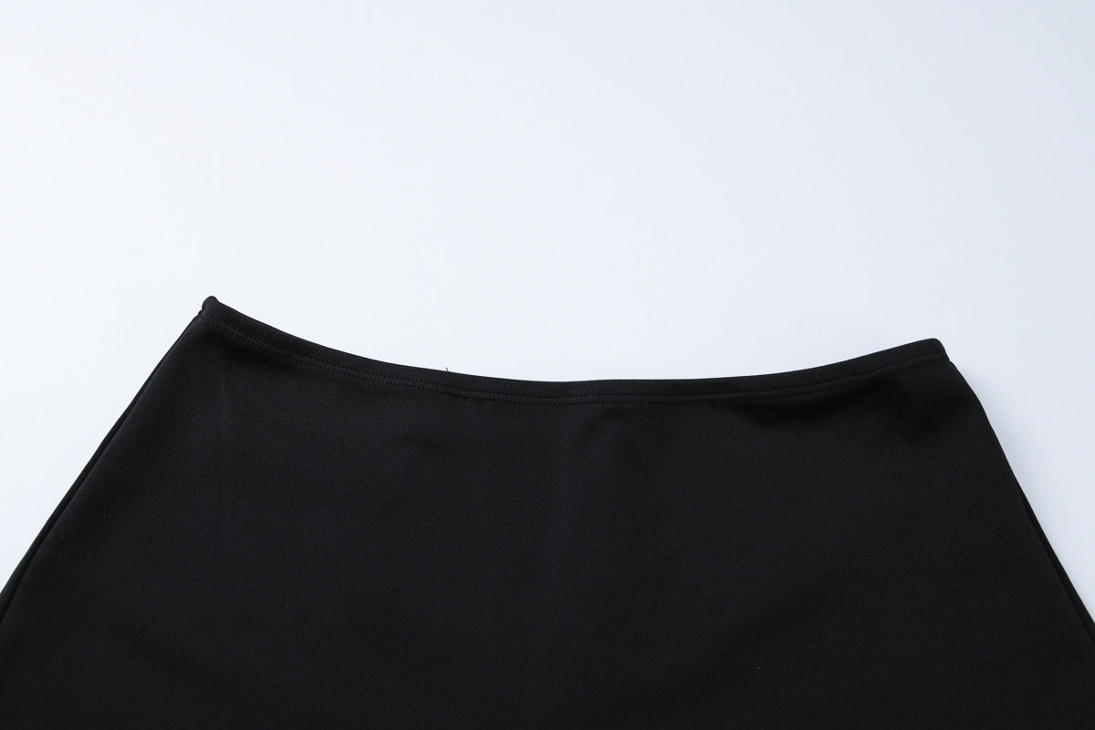 Women's Off Shoulder Striped Shirt Style Irregular Patchwork Lace-Up Top Shorts Two-Piece Set 12