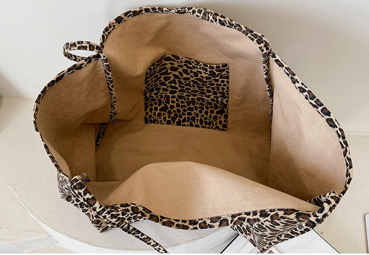 Single Shoulder Women's Bags Leopard Print Casual Shopping Bag Large Capacity Fashion Tote Bag 10