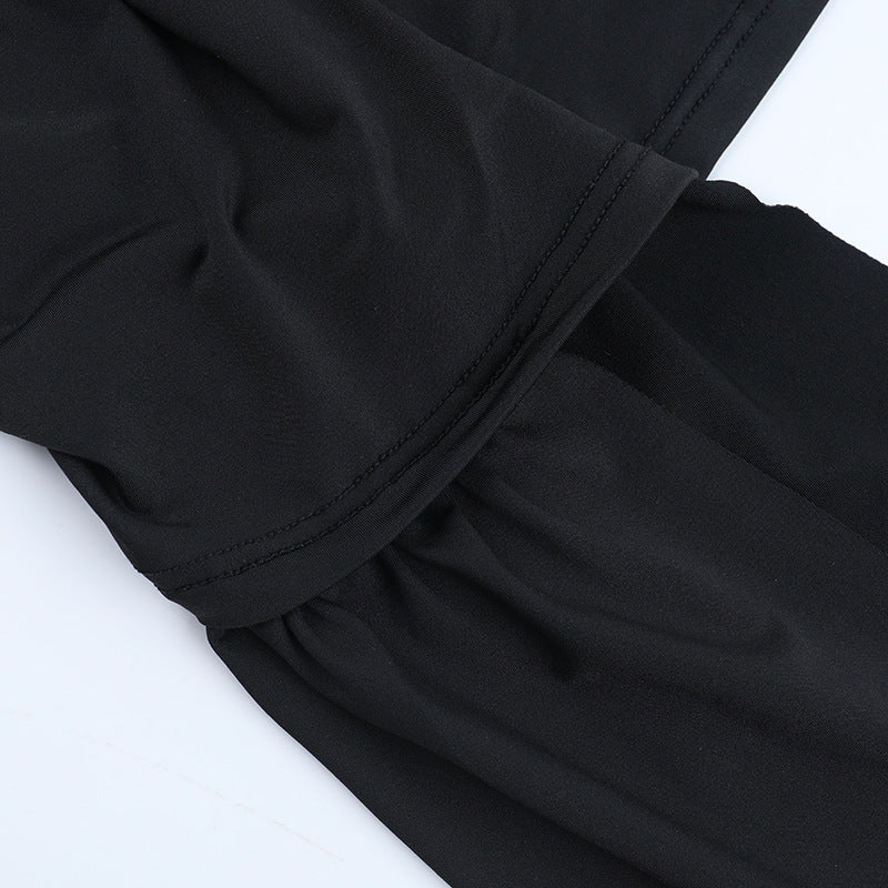 Women Round Neck Sexy Cutout Long-Sleeve Bodycon Dress 13