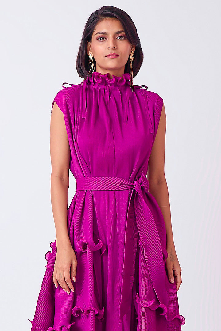 Plus Size African Women French Ruffle Edge Elegant Dress 19