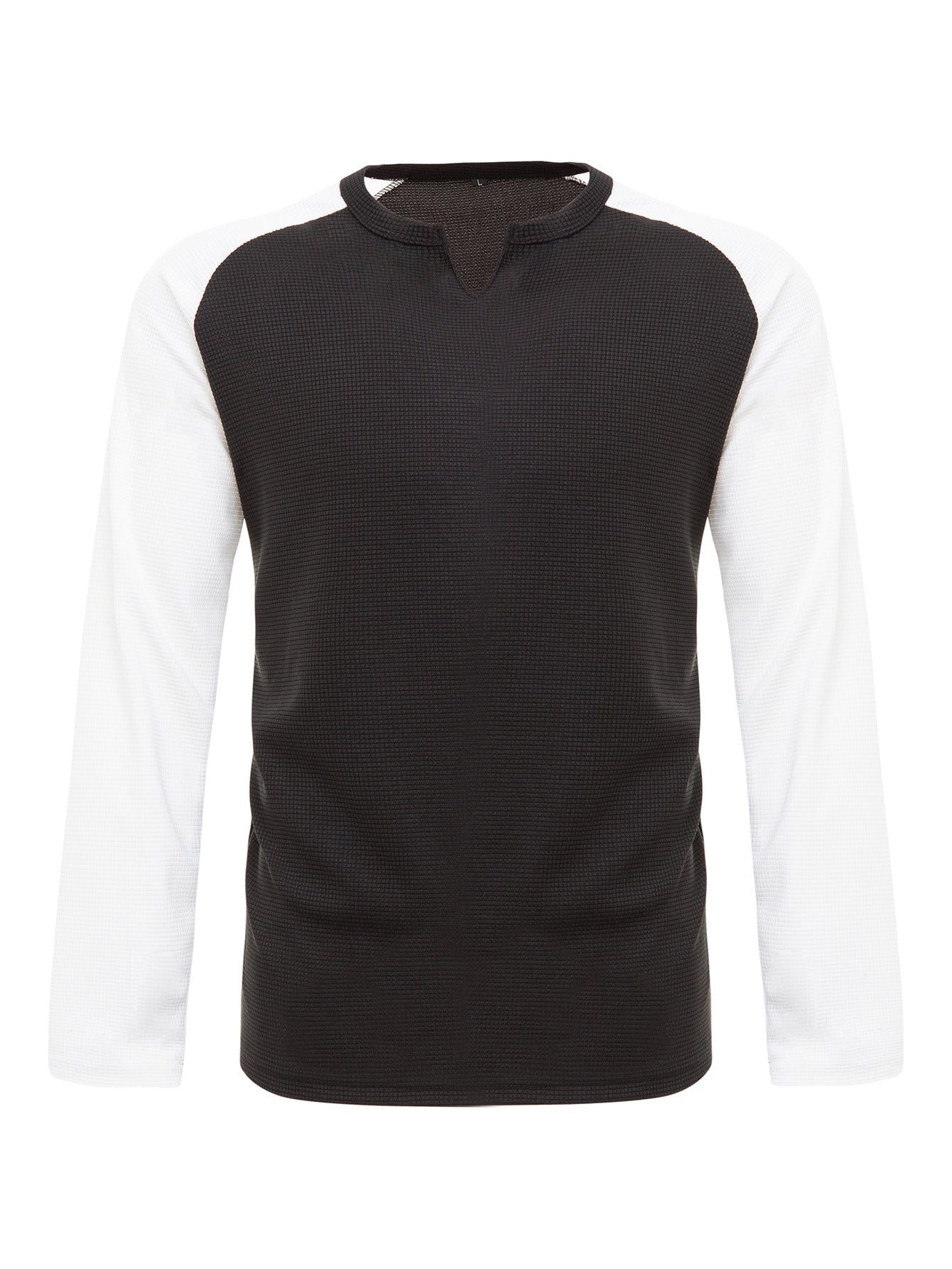 Men's Long Sleeve Color Block Waffle Basic T-Shirt 15