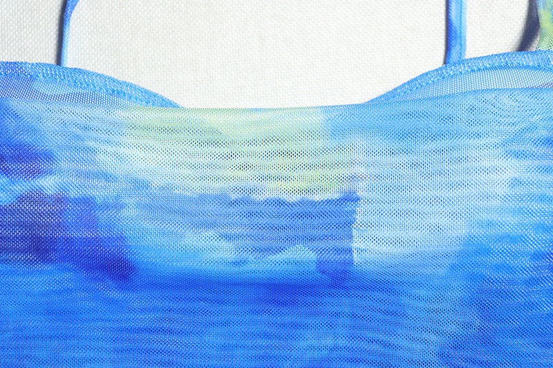 Women printed Chic sexy suspenders Backless dress 16