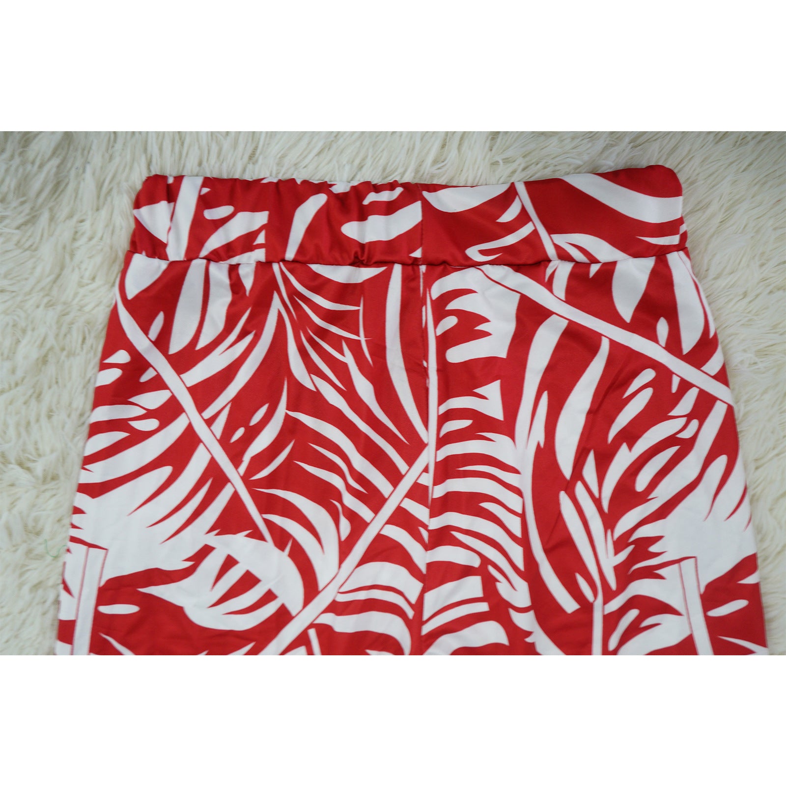 Women's Summer Round Neck Belted Printed Wide Leg Pants Casual Set 20