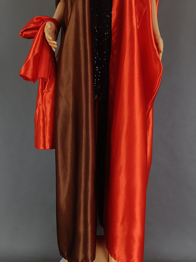 Women Plus Size African satin dress 18