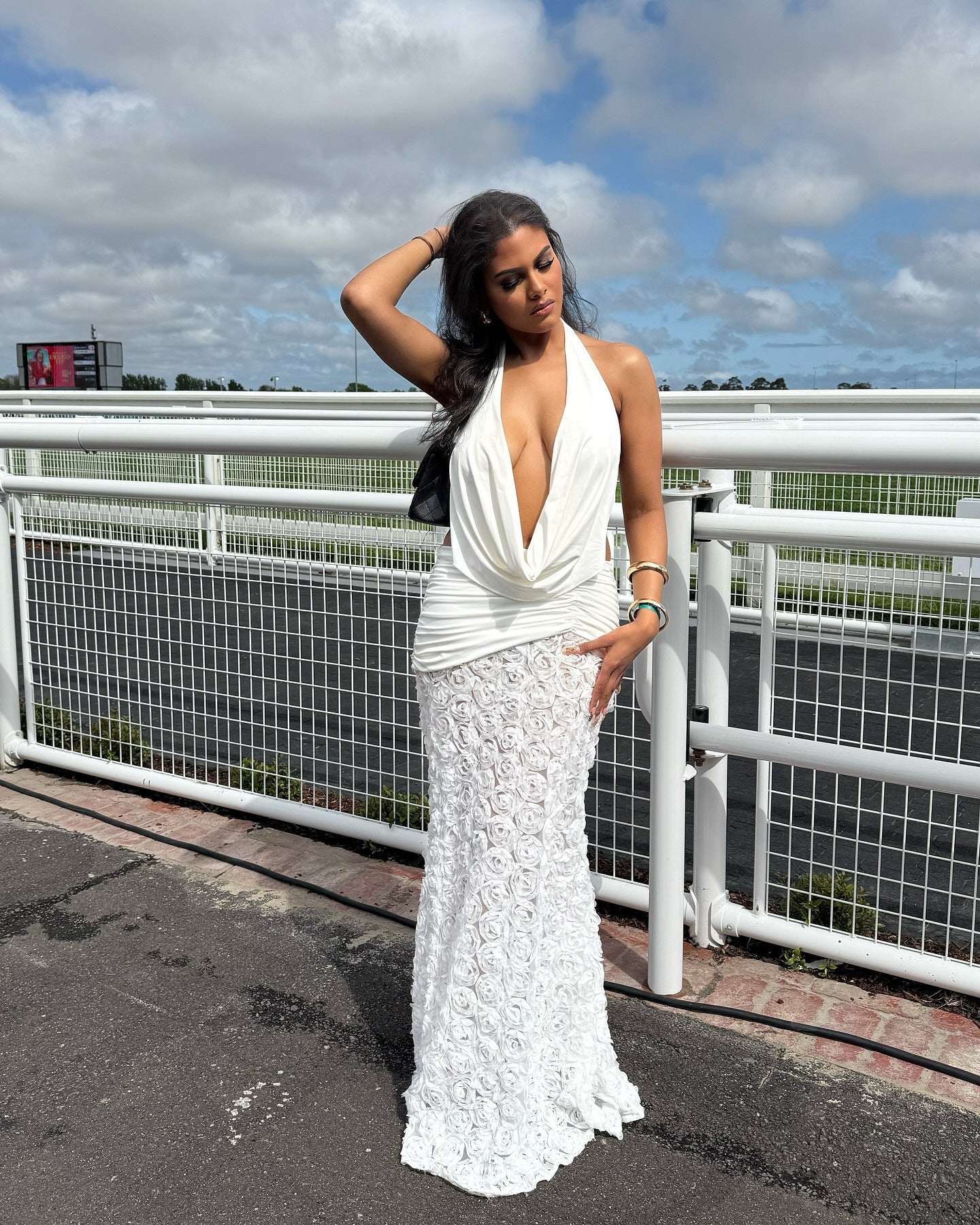 Women Sexy Backless Floral Suspender Dress 3