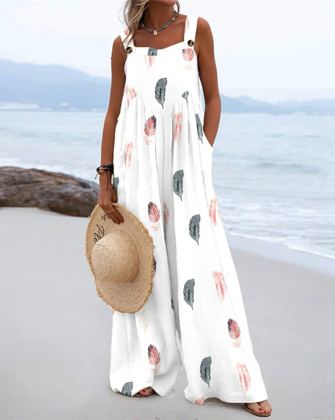 Women Summer Printed Jumpsuit 14