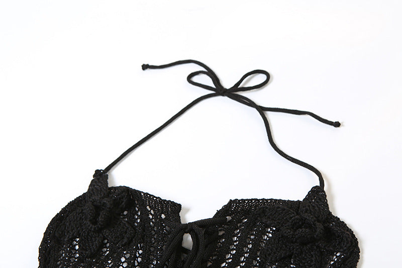 Spring Sexy Halter Neck Low Back Slim Flared Jumpsuit 27