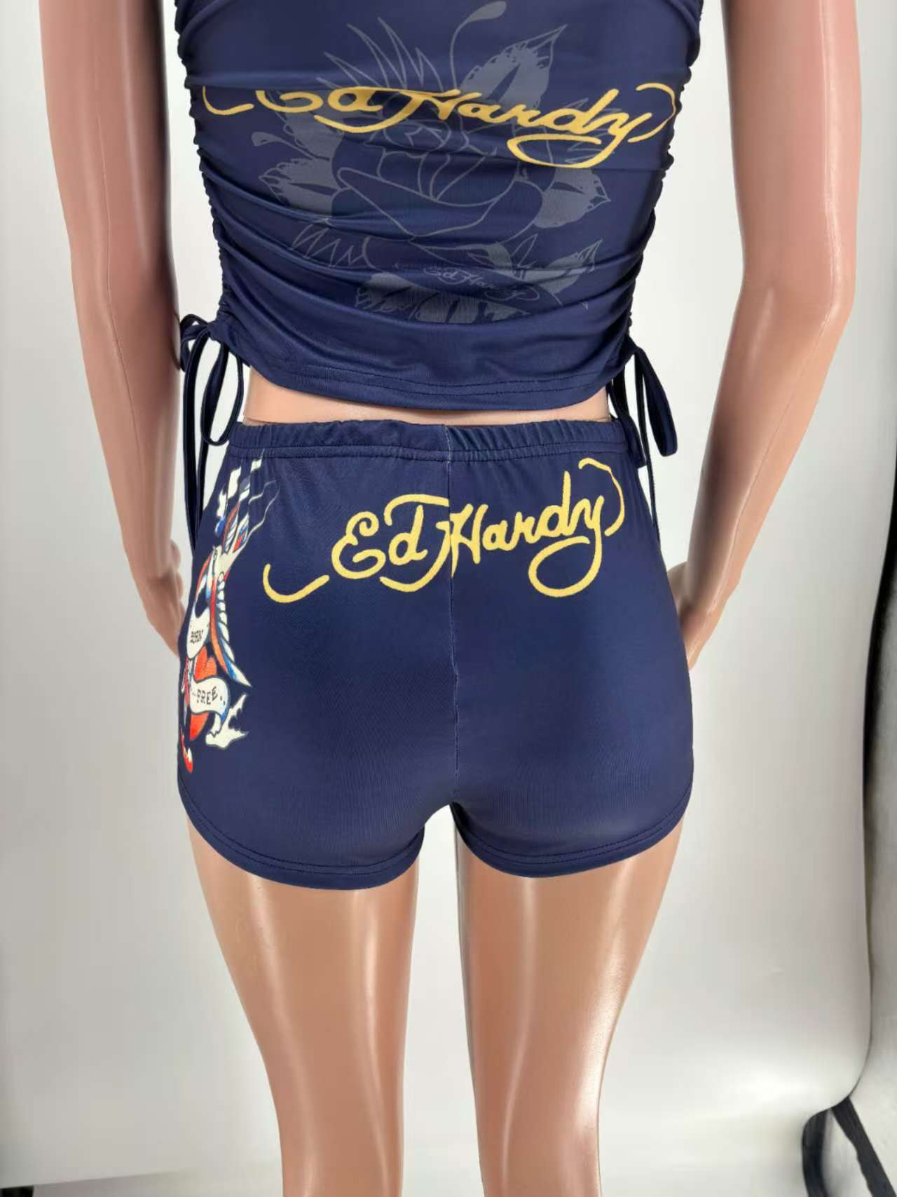 Women Print Chest wrap Top and shorts two-piece set 28