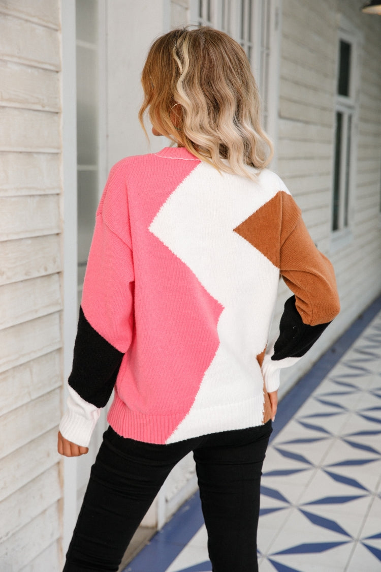 Winter Basic Diamond Pullover Sweater Long Sleeve Round Neck Hipster Plus Size Knitting Shirt 19