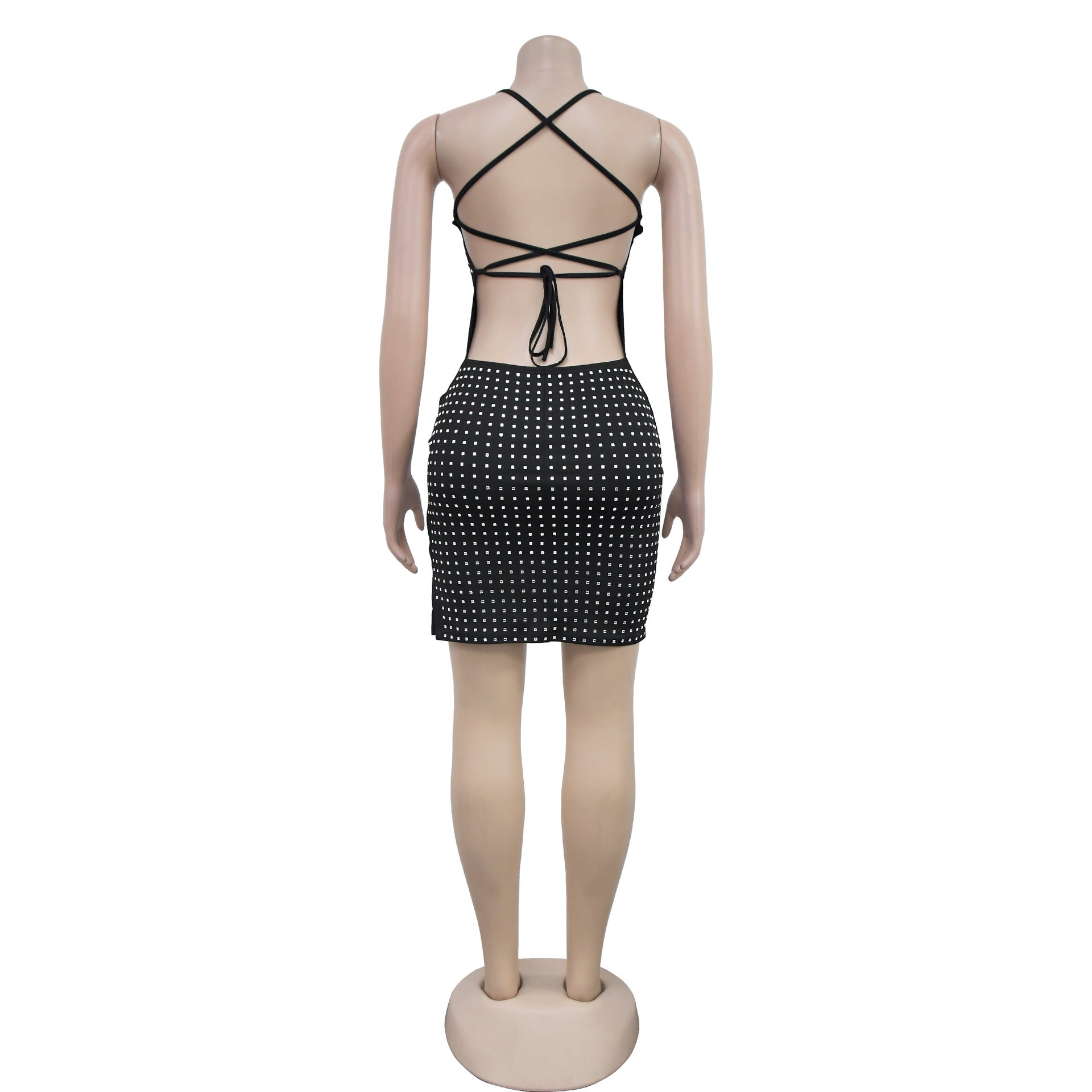 Women Sexy Beaded Strap Dress 7