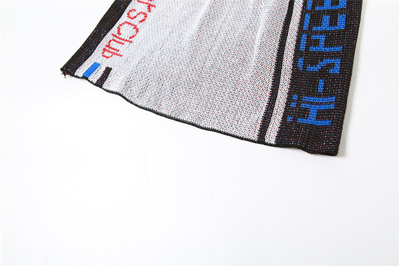 Women Letter Knitting Ribbed Top and Skirt two-piece set 73