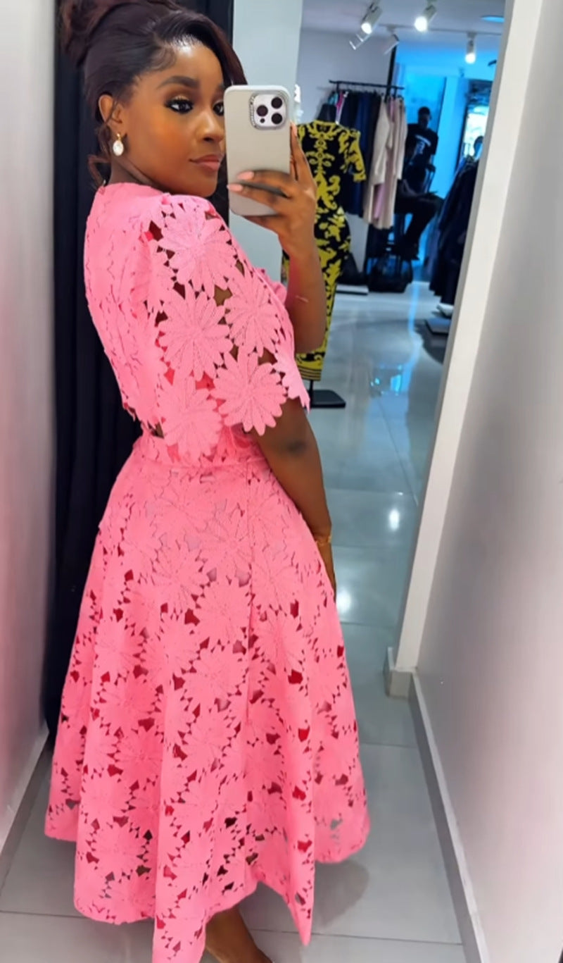 Women's Hollow Out Top Fashion Casual Two-Piece Set 12