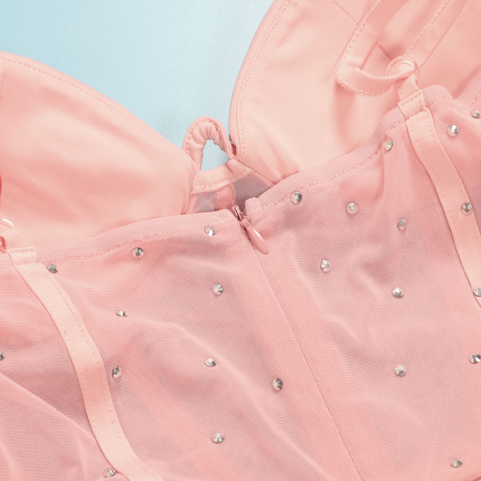 Sexy Slim Beaded Patchwork Sling Pleated Bodycon Dress 14