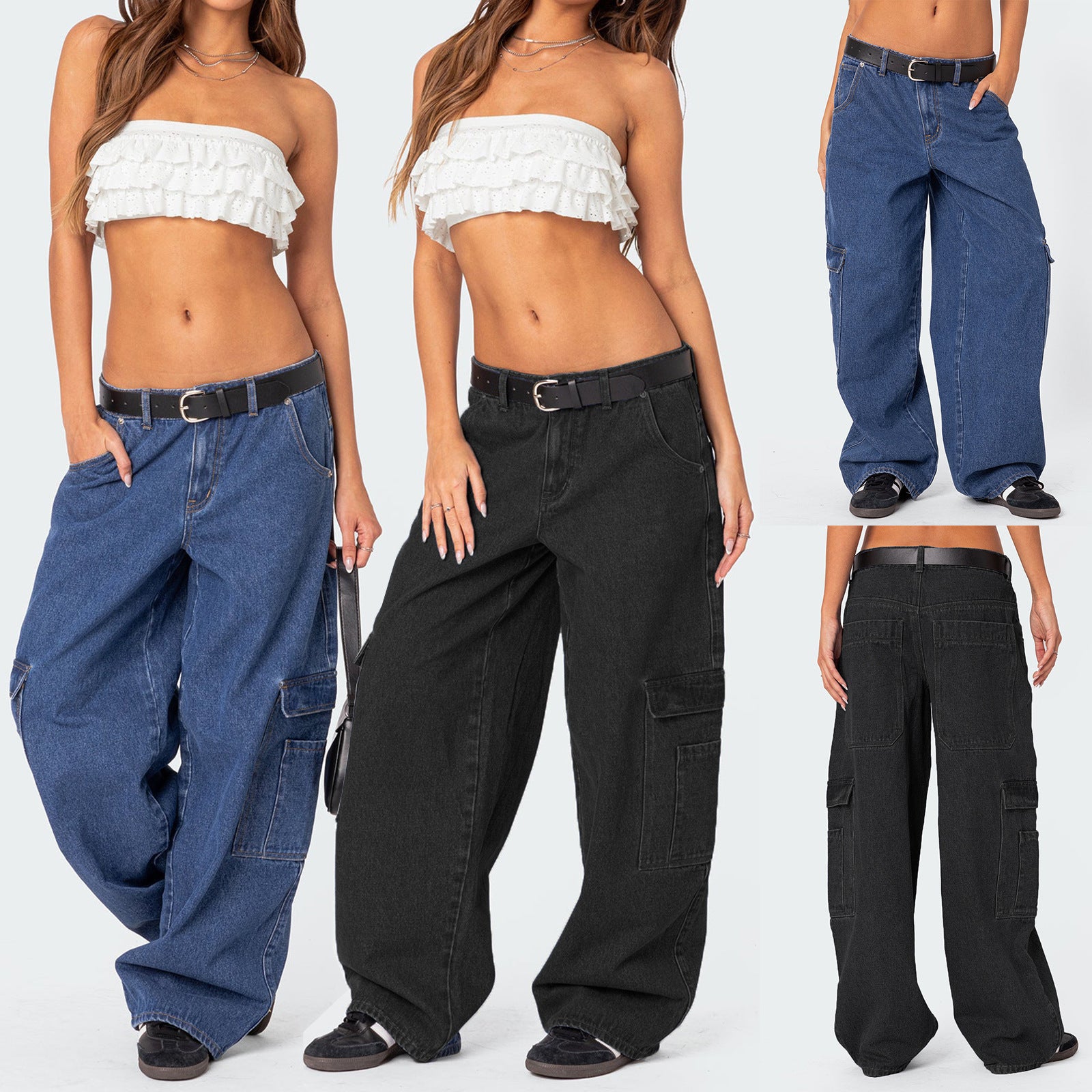 Women Cargo Denim Pants 9
