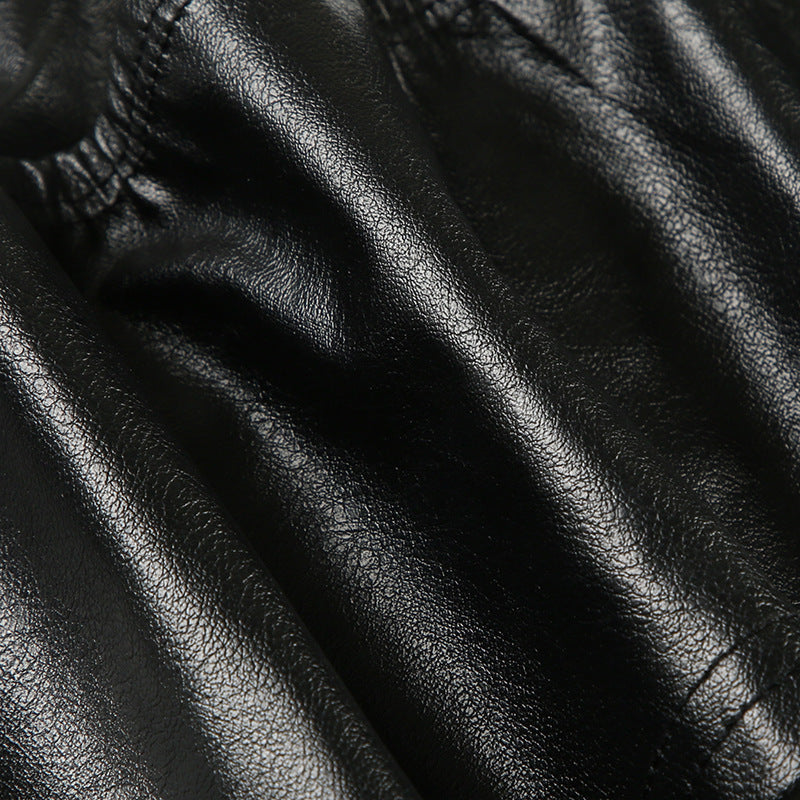 Punk Sexy Leather V-Neck Strap Vest Top Hollow Pin Buckle Adjustable Skirt Set 25