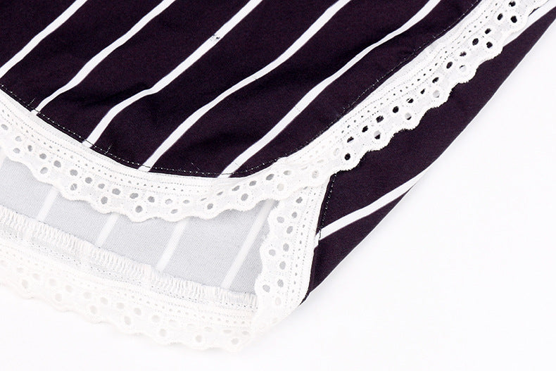 Summer Stripes Printed Strap Pajamas Two-Piece Home Clothes Set 25