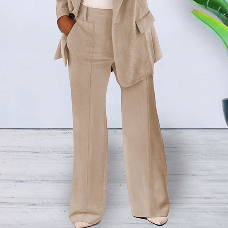 Spring/Summer Fashion Turn-Down Collar Blazer Pants Set 21