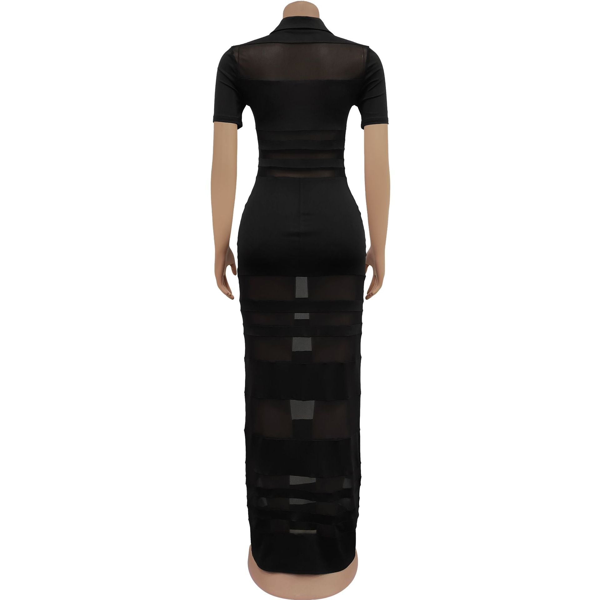 Fashion Women's Sexy See-Through Mesh Patchwork Bodycon Dress 9