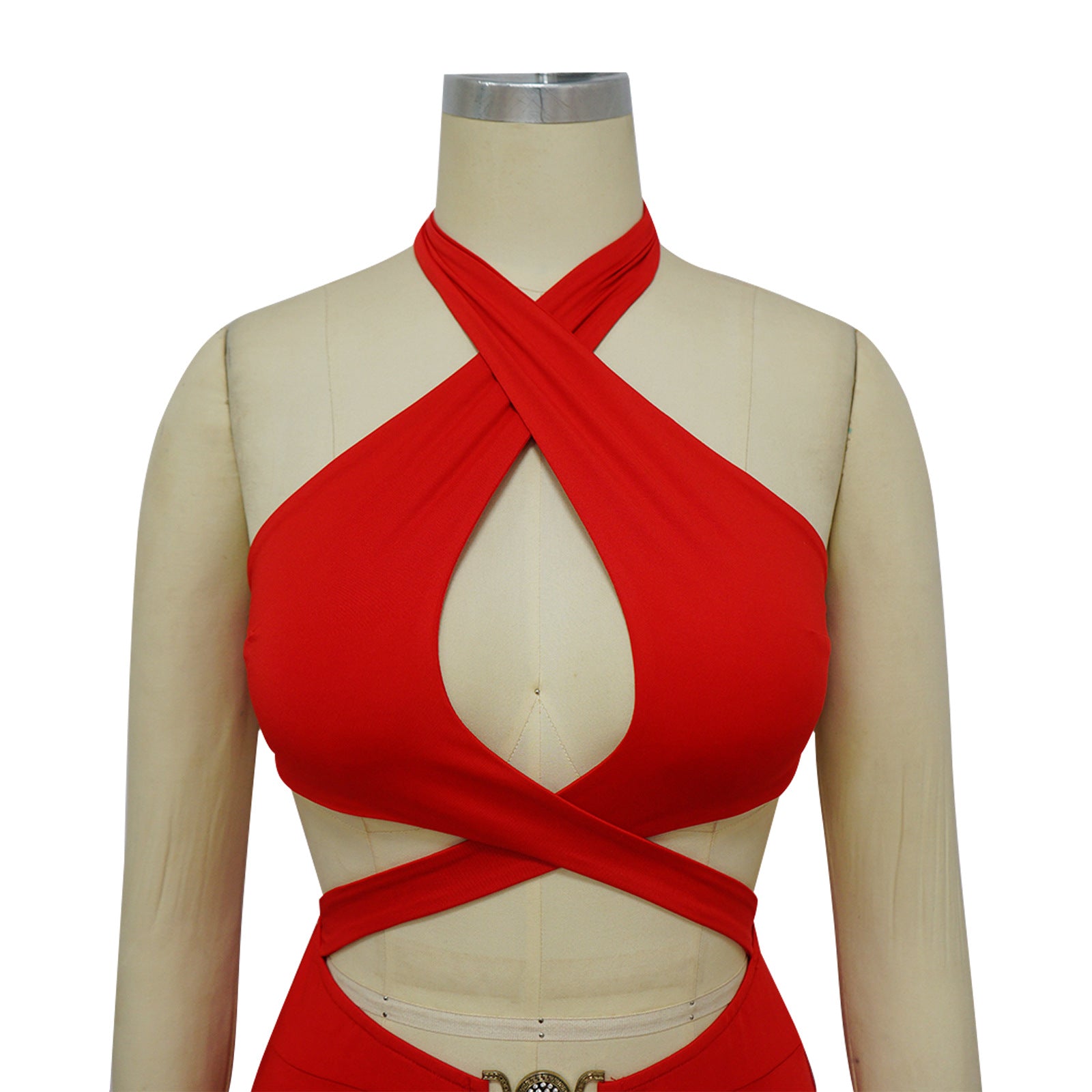 Women's Nightclub Sexy Cutout Halter Neck Wide Leg Jumpsuit 15