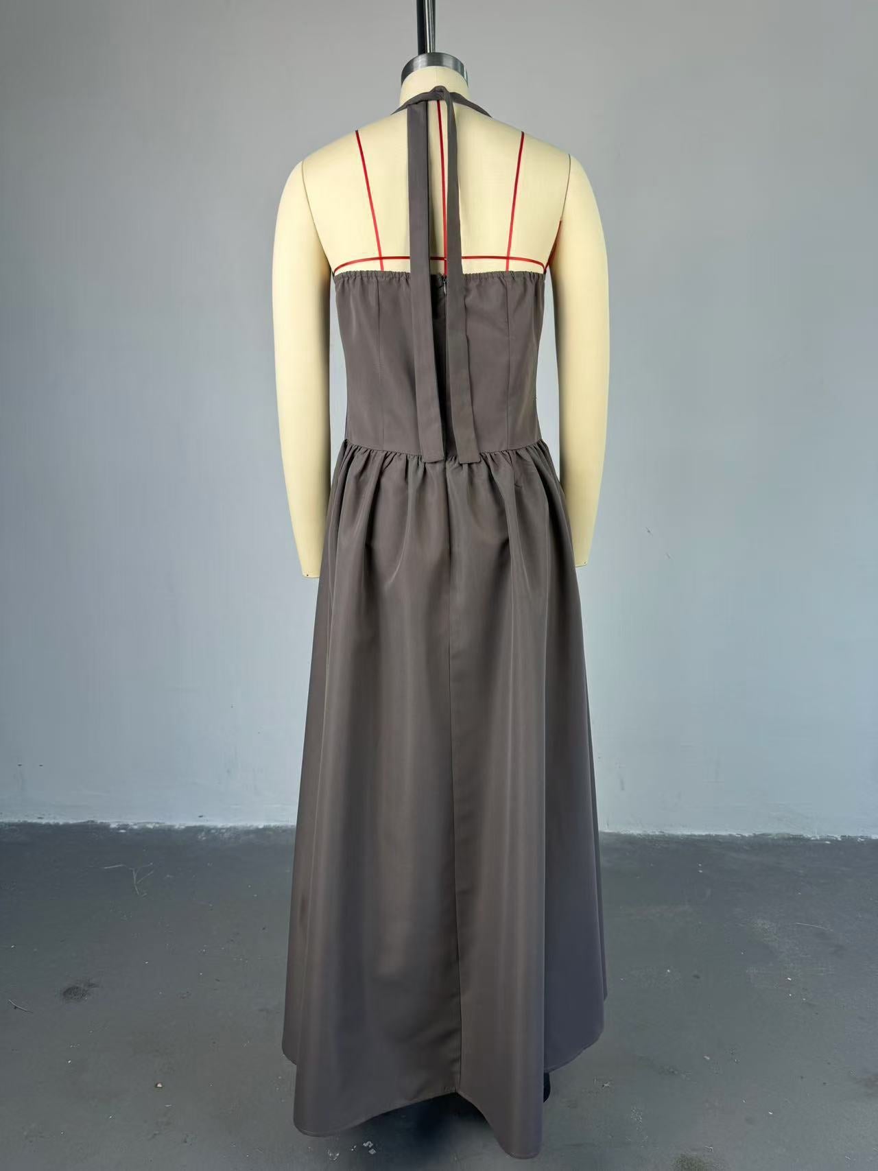 Women Sexy Deep V-Neck Halter Neck Dress 9