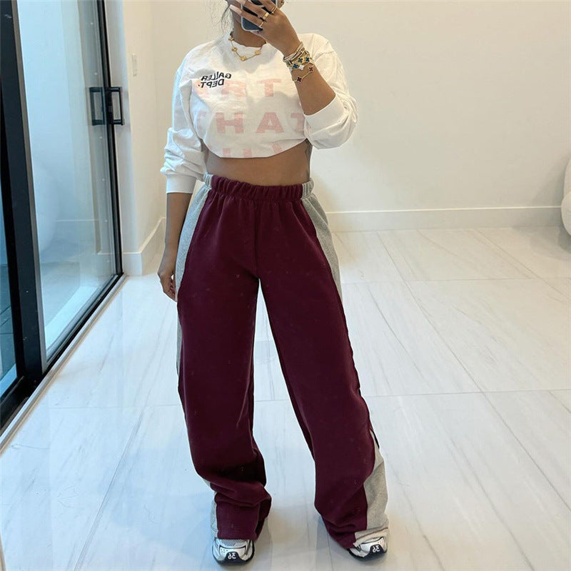 Women High Waist Loose Casual Pants