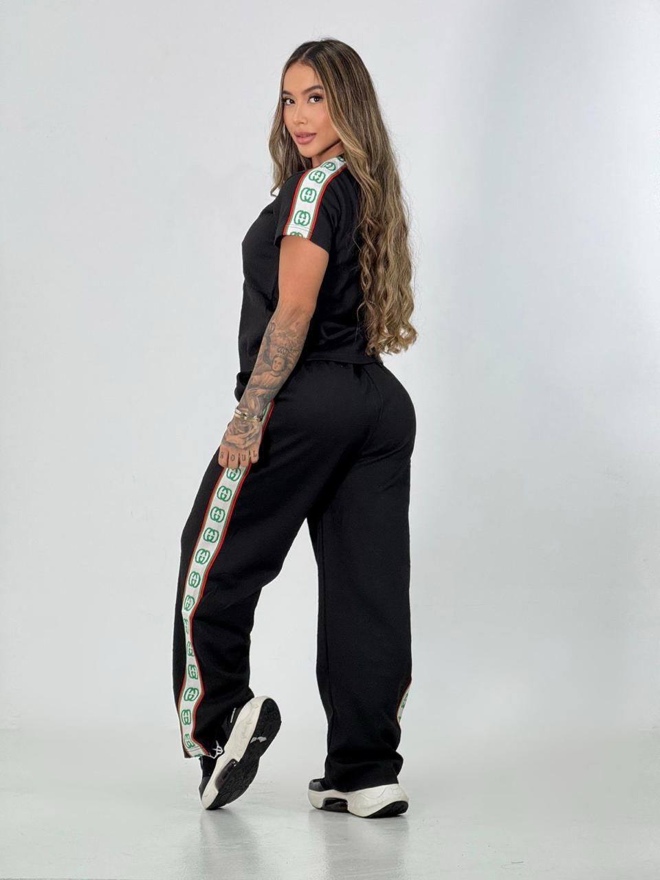 Women’s Summer Casual Round Neck Top & Wide-Leg Pants Set 5