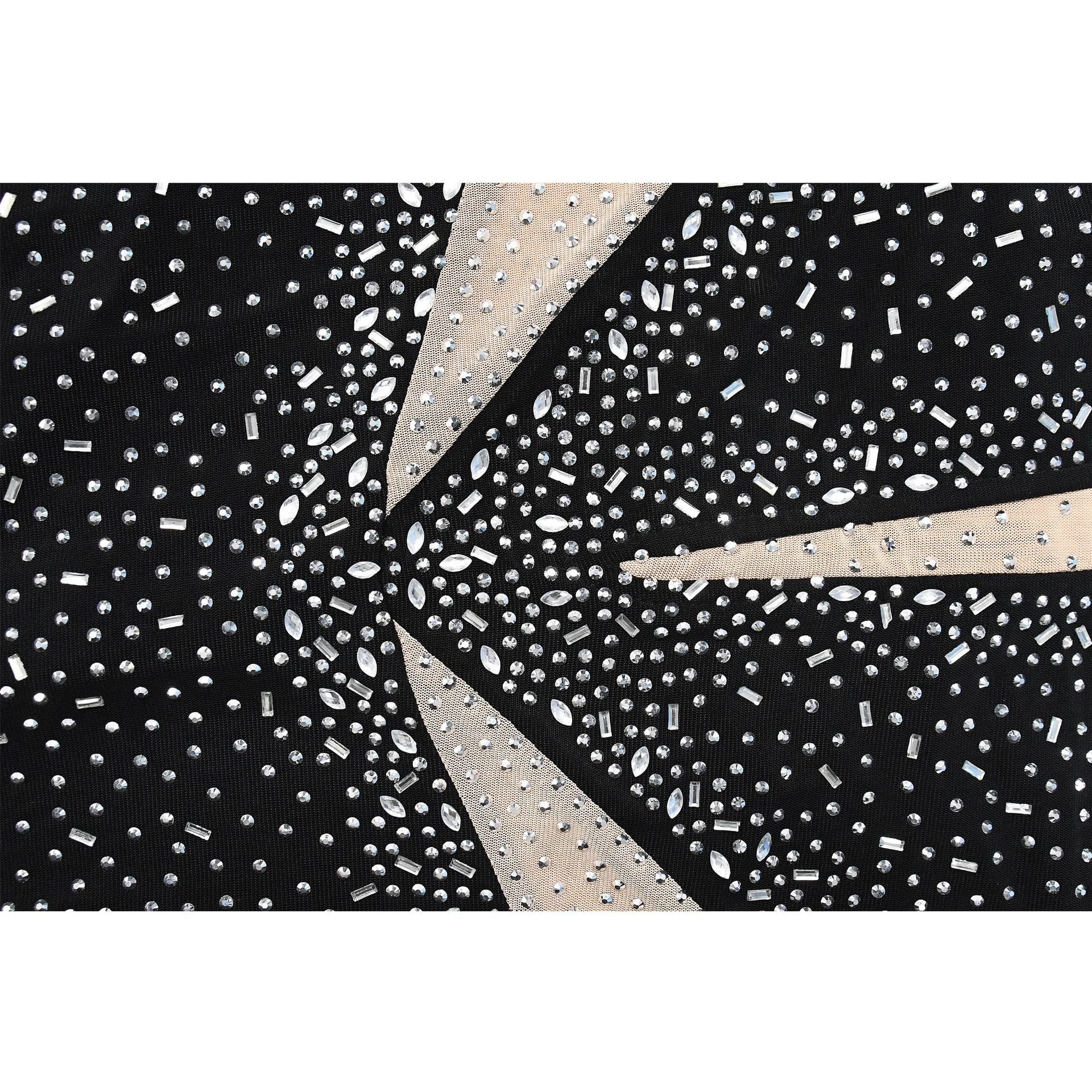 Women's Fashion Solid Color Mesh Beaded Long Sleeve Dress 23