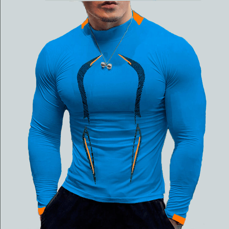 Summer Men'S Fitness Sports Training Breathable Short-Sleeved Quick-Drying Clothes Fashion Long-Sleeved T-Shirt New 19