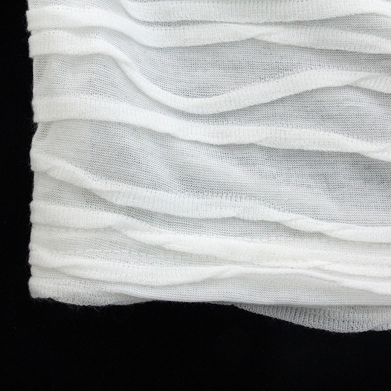 Women Autumn Solid Lace-up Wavy Stripe Crop Top and Pants Two-piece Set 13