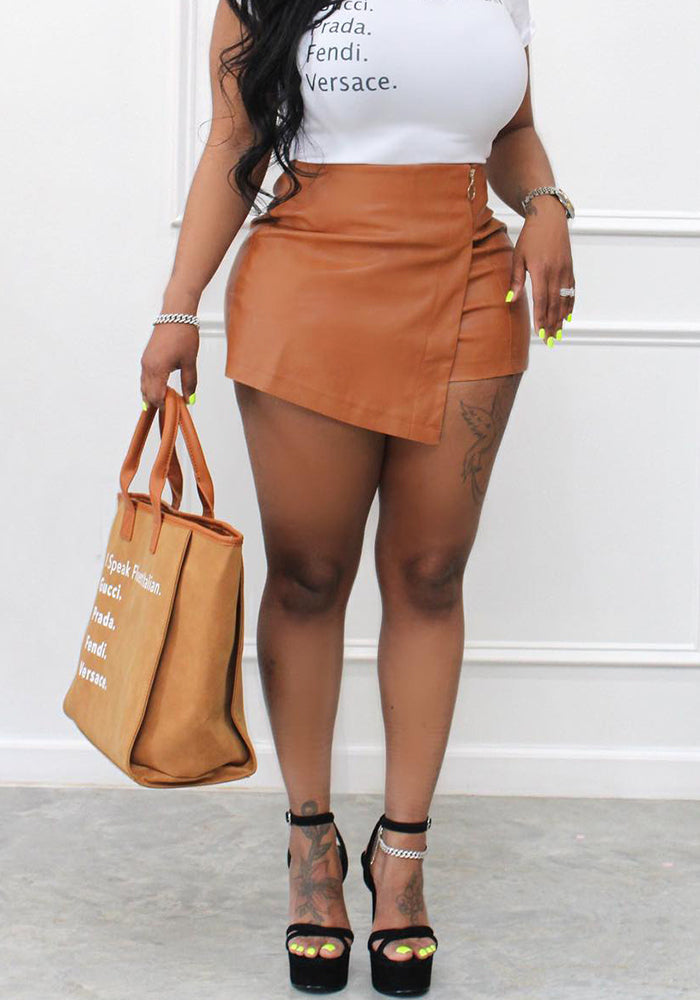 Summer fashionable pu elastic leather shorts